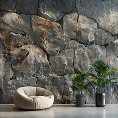 Stone wall and stone.