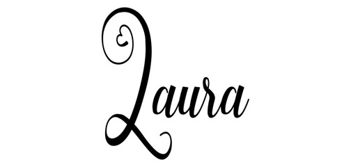 laura - black color - word name written with heart - ideal for websites, presentations, cards, banners, sweatshirts, prints, cricut, silhouette, sublimations, labels, stickers	