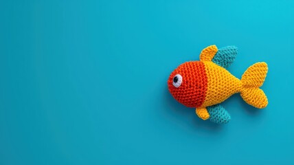 Crochet fish amigurumi, a colorful crocheted fish, great for underwater or sea-themed settings, crochet, fish amigurumi