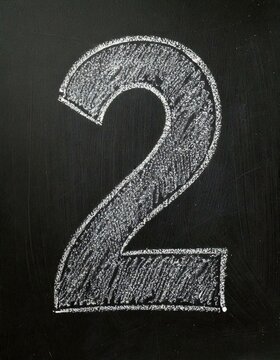 2 two number chalk drawing blackboard chalkboard isolated numeric digit figure decimal numeral character