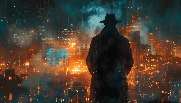 Virtual Reality Detective, a noir-style detective in a high-tech world, where the audience interacts by selecting clues or suspects.