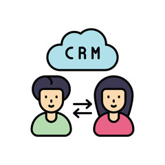 Cloud CRM vector icon