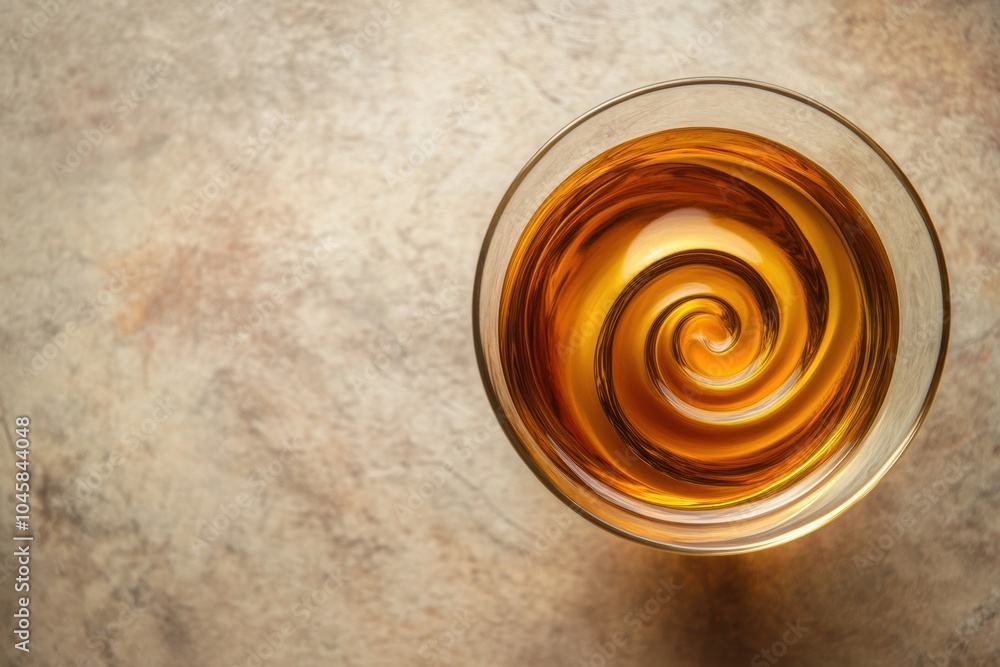 Aufkleber delicate tea swirls form abstract shapes against a backdrop of soft, muted natural tones, showcasing
