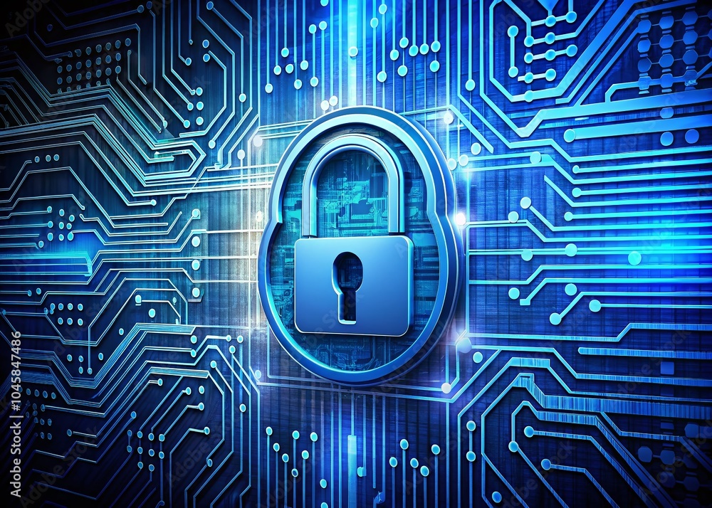 Poster secure password protection symbol for digital security and privacy