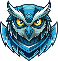 Obraz premium Cybernetic Owl Mascot Logo Design Illustration