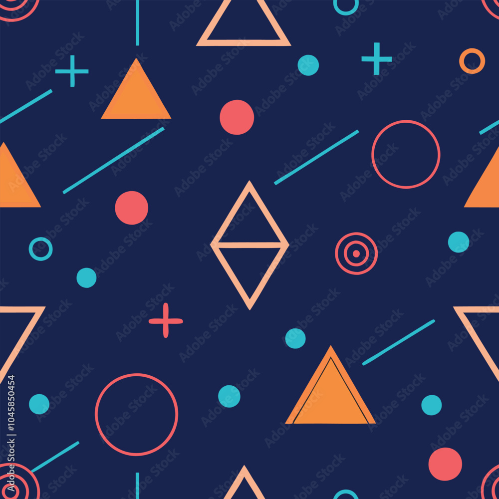 Poster seamless geometric pattern vector with minimalist lines and shapes for versatile use.
