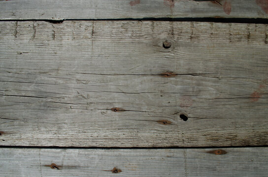 Texture of dark old wooden fence Plank template Place for text Wooden surface Flat lay Top view Gray wood Copy space Vintage grunde background