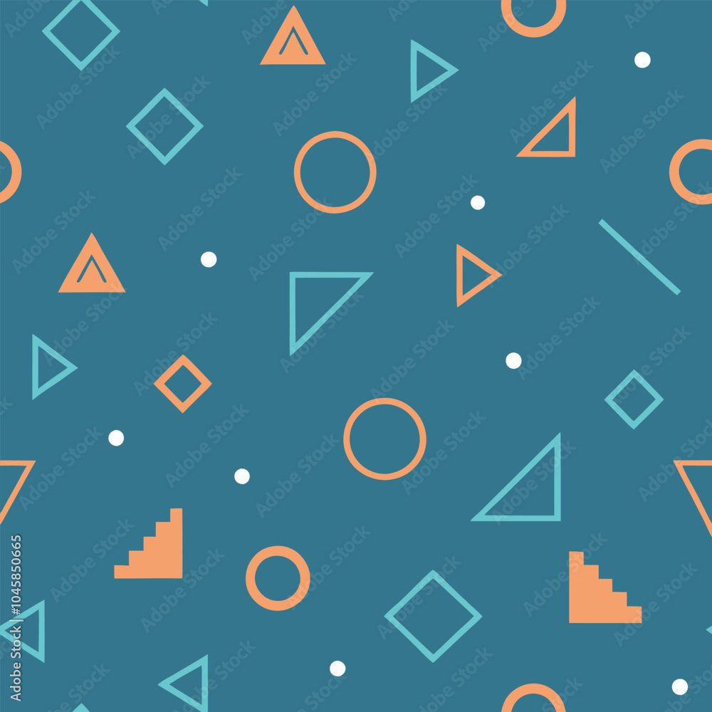 Poster seamless geometric pattern vector with minimalist lines and shapes for versatile use.