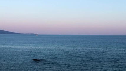 View from aegean sea at sunset