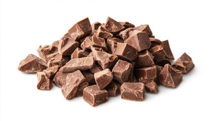 Milk chocolate chunks, ready to use in your baking or desserts. No shadows, just pure chocolate...