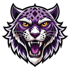 Fototapeta premium Purple Ferocious Snow Leopard Mascot Design