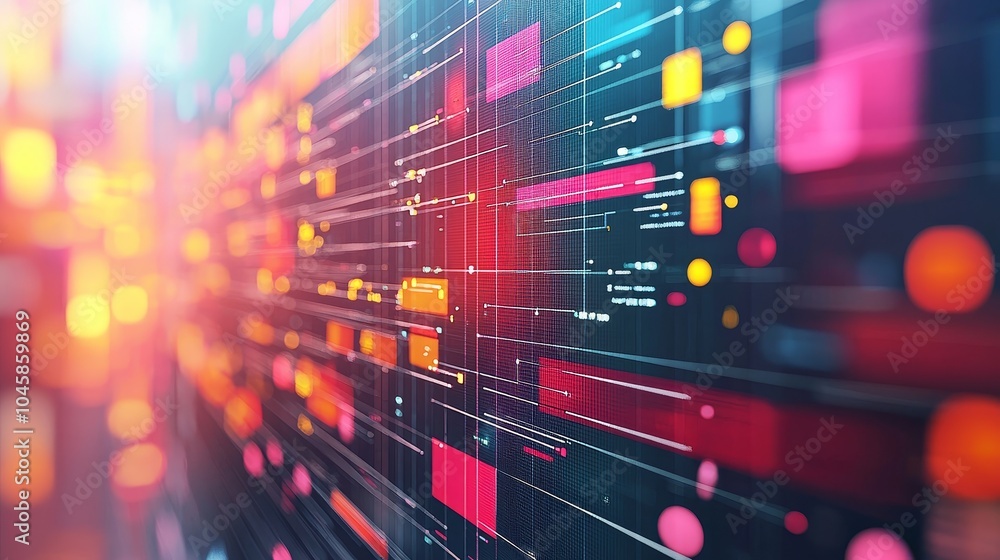 Poster 3d illustration of colorful data visualization concepts