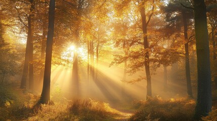Fototapeta premium Golden Forest Sunrise