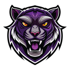 Fototapeta premium Purple Ferocious Tiger Mascot Design Illustration