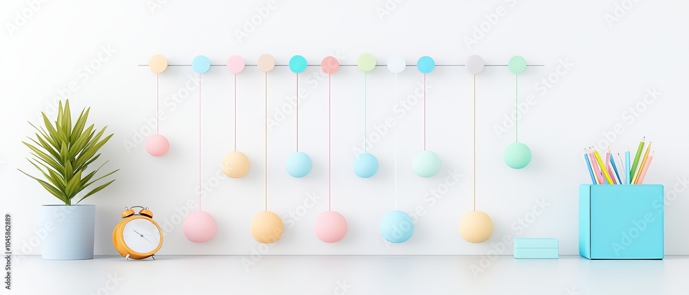 Poster colorful design elements for project management chart