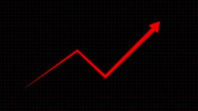 abstract business graph chart icon animation .Animated arrow growth up and down icon on background.