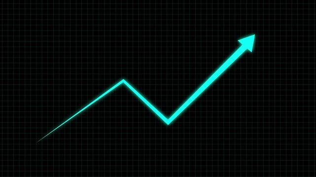 abstract business graph chart icon animation .Animated arrow growth up and down icon on background.
