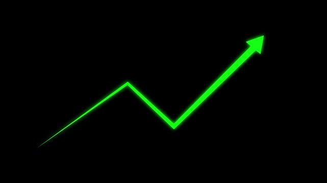 abstract business graph chart icon animation .Animated arrow growth up and down icon on background.