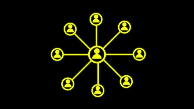 Animation of fast People network icon. digital interface connection and communication concept digitally generated animation.