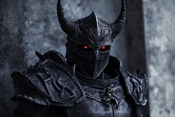 Black knight in dark fantasy style 