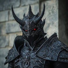 Black knight in dark fantasy style 