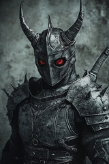 Black knight in dark fantasy style 