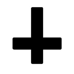 Fototapeta premium Symbol representing inverted cross icon