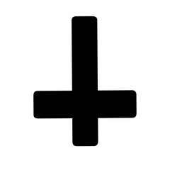 Obraz premium Symbol representing inverted cross icon