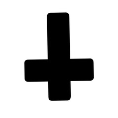 Obraz premium Symbol representing inverted cross icon