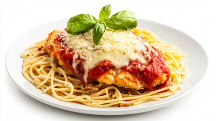 Chicken Parmigiana with Spaghetti and Marinara Sauce