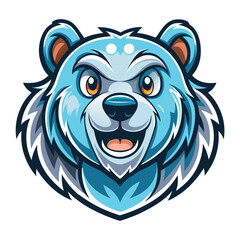 Smiling Blue Bear Mascot Cartoon Character Design
