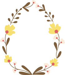 Easter day element with bunny, egg and flower vector 