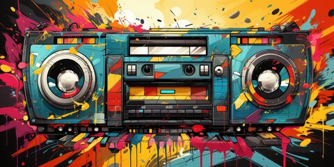 Fototapeta premium Colorful Retro Boombox