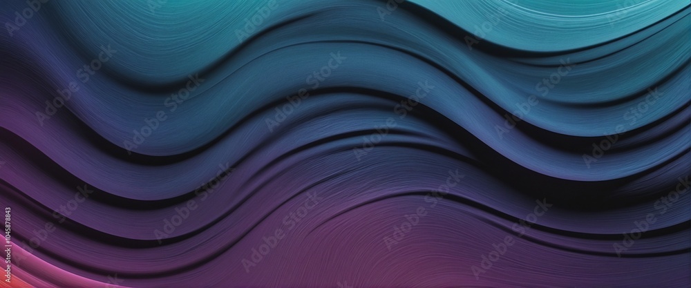Poster groovy colorful gradient background with texture and dark wave effect