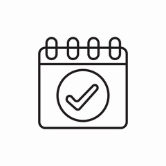 calendar check mark icon sign vector