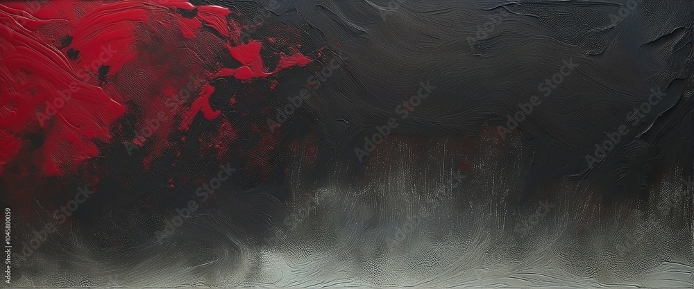 Poster dynamic abstract wall texture in rich black and red with elegant white gradient