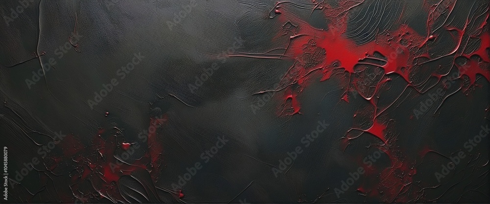 Poster Dynamic Abstract Wall Texture in Rich Black and Red with Elegant White Gradient