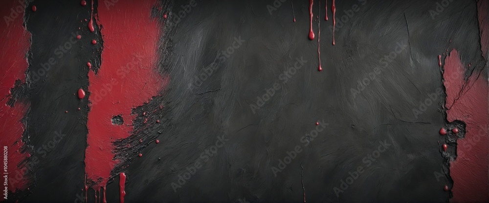 Poster dynamic black and red aged wall texture with abstract design and soft white gradient background