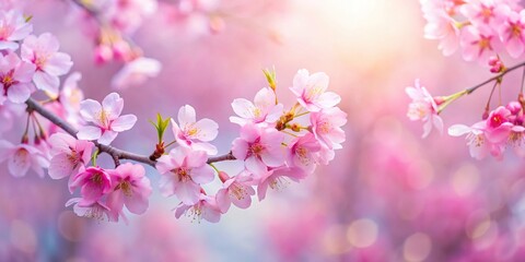 Soft focus cherry blossom pastel pink art