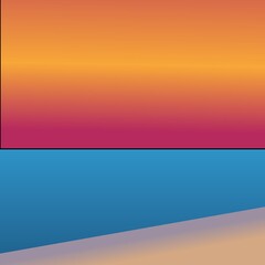 Fototapeta premium Abstract sunset over the ocean in vivid hues of orange, pink and blue colors.