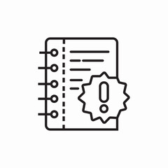 notepad exclamation mark icon sign vector