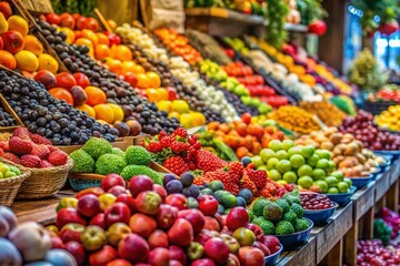 Vibrant Documentary Photography of Fresh Fruits in Market Settings for Culinary Inspiration