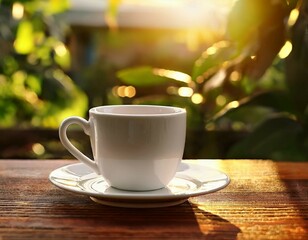 Obraz premium cup of coffee on table