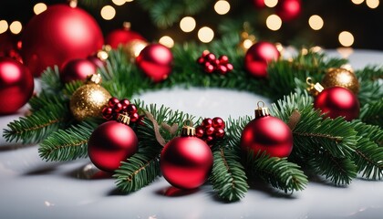 Obraz premium Festive Christmas wreath.