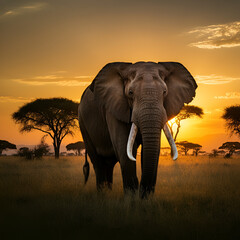 Obraz premium Elefante en la savana Africana