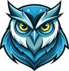 Obraz premium Blue Owl Mascot Cartoon Illustration Design