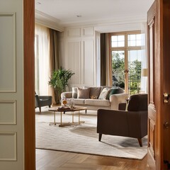 Fototapeta premium luxurious living room, AI generated