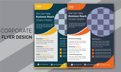 Creative modern clean professional corporate flyer design template with multiple color variations.