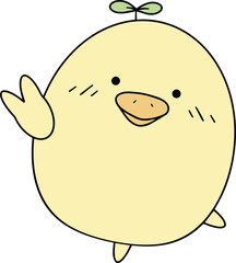 Cute Hand Drawn Chicks Element. Cute Chicken Character Vector Illustration.