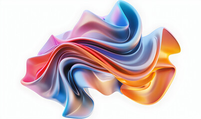 Obraz premium Abstract colorful fluid shape isolated on white background.
